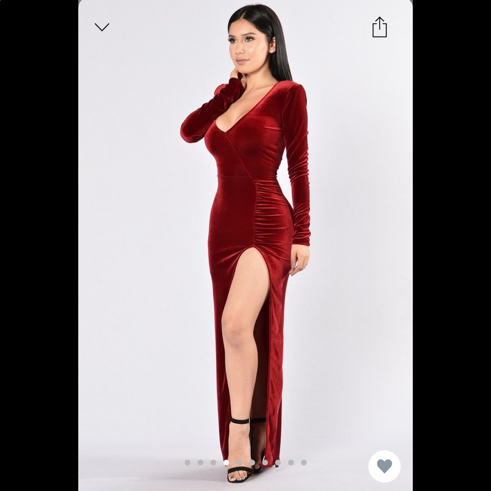 Fashion Nova suede burgundy dress XS.